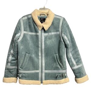 Helium 100 Polyester suede like jacket women’s size large light blue